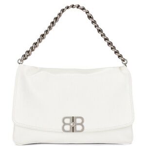 Balenciaga BB Soft Flap Bag In Optic White